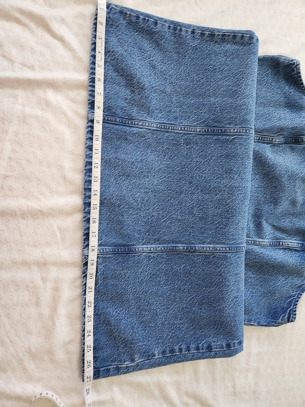 Abercrombie & Fitch Denim Square-Neck A-Line Mini Dress - Light Blue - Picture 11 of 12